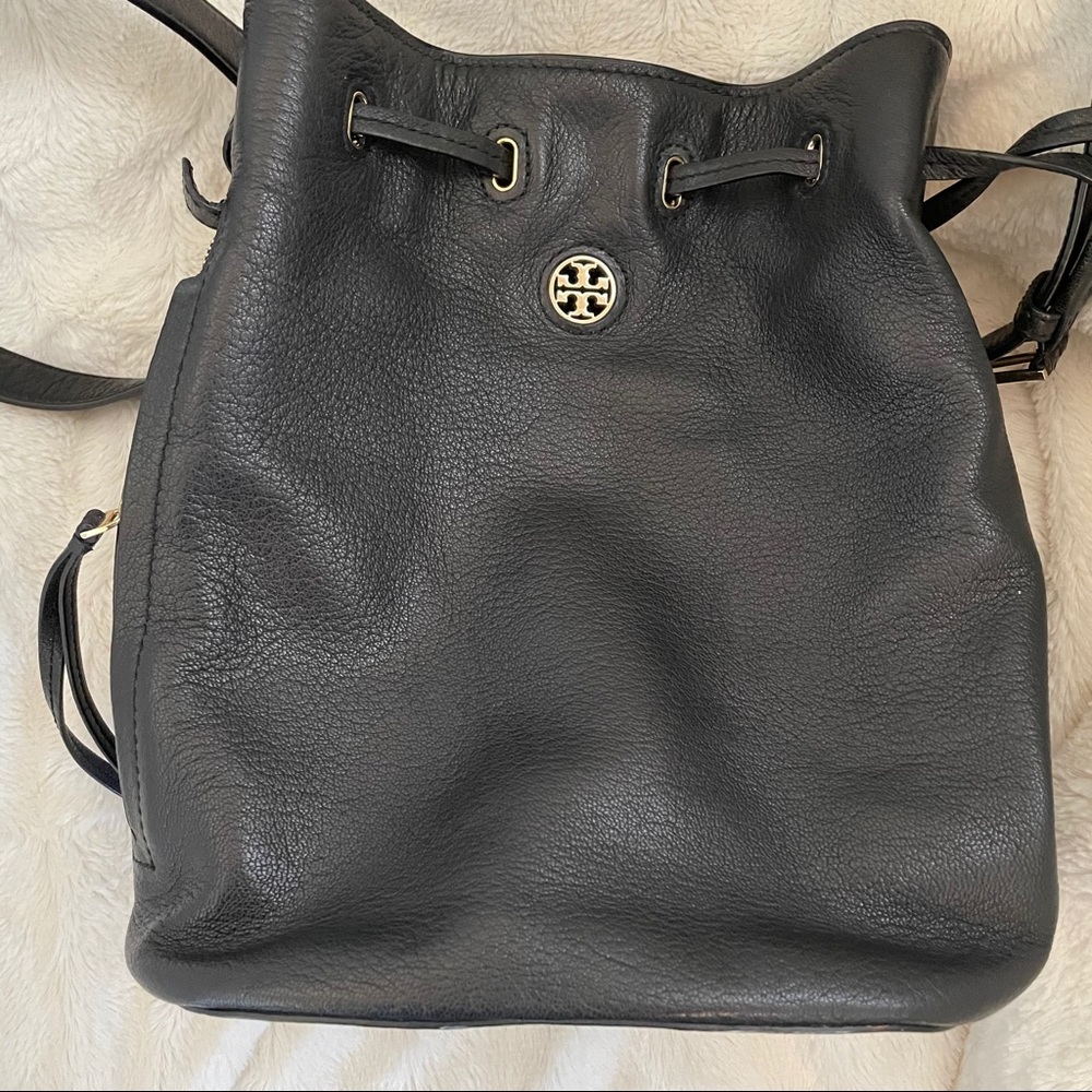 Tory Burch Drawstring Black Bucket Bag